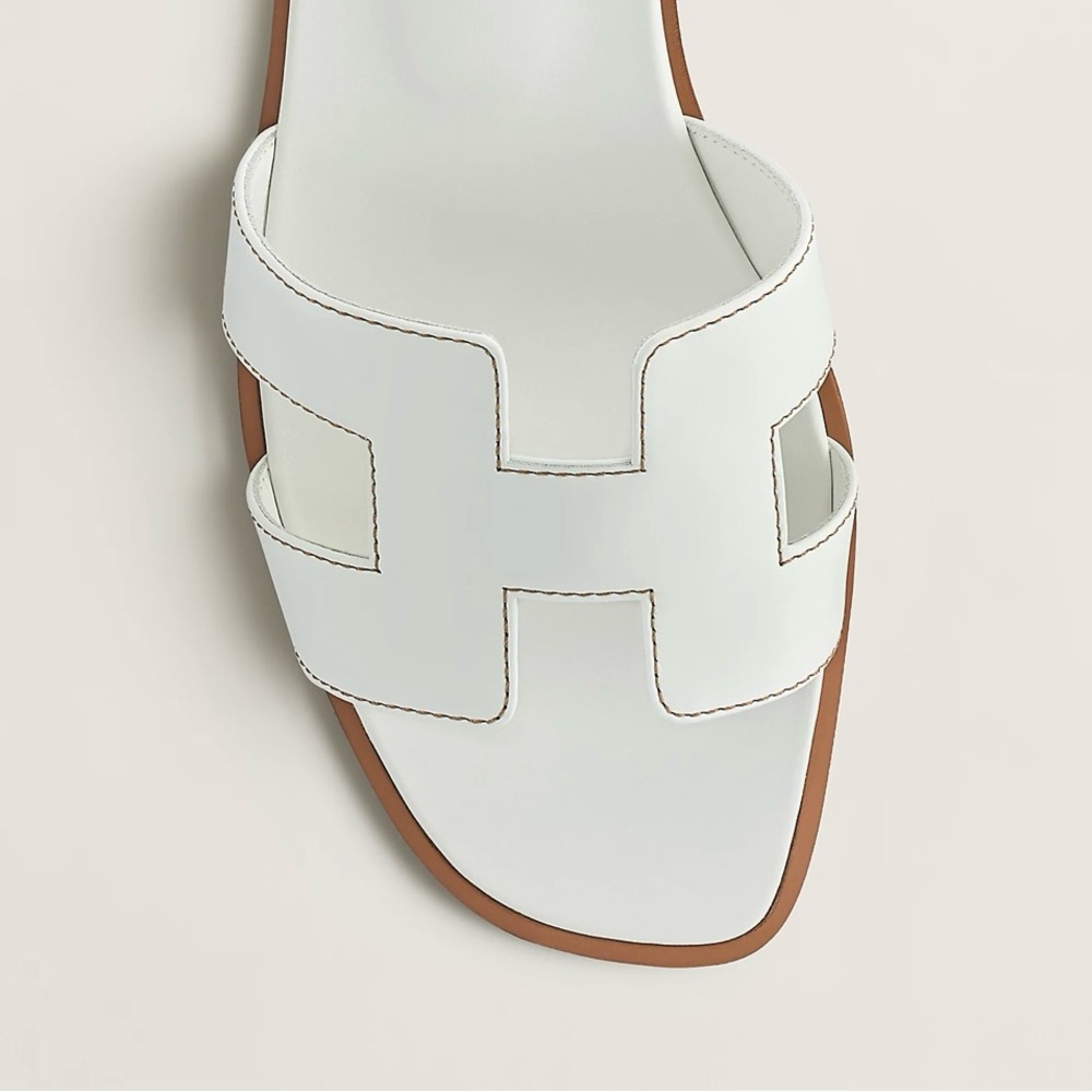 Hermes White Oran Sandals - Picture 4 of 10